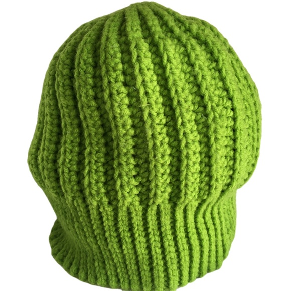 New Handmade Adult/Teen Lime Green Crochet Hat - Picture 5 of 12